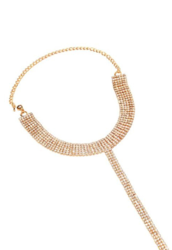Strass Bodychain Choker Zilver & Goud