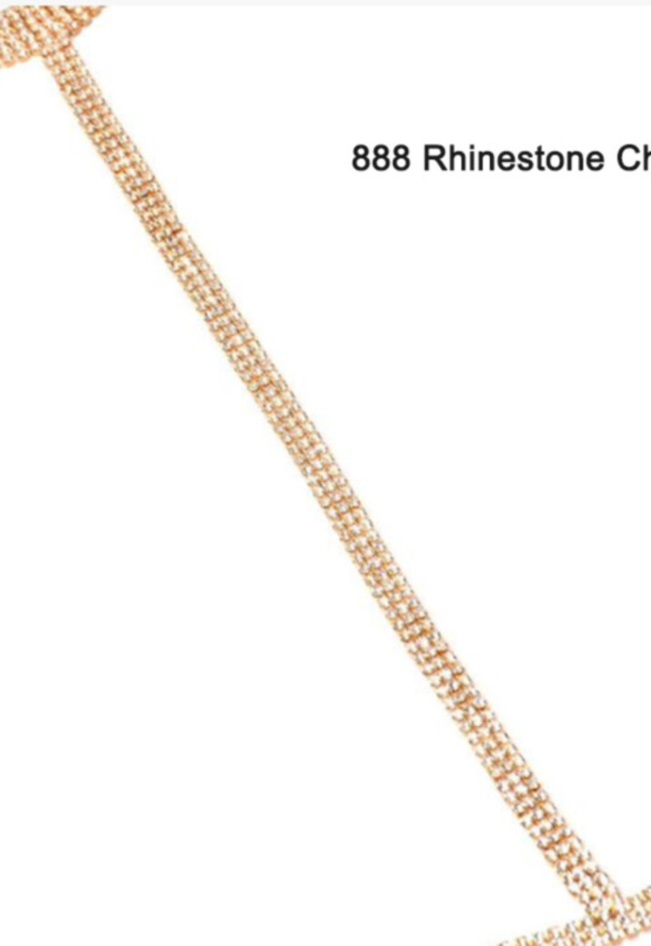 Strass Bodychain Choker Zilver & Goud