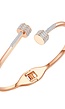 Asymmetrische Armband Rosé Goud & Goud met Steentjes