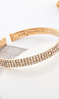 Glitter Armband met 3 rijen Strass Goud of Zilver