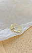 Gouden Dubbele Ring met Strass Stenen