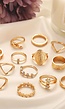 Gouden Vintage Dertiendelige Ringen Set