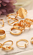 Gouden Vintage Dertiendelige Ringen Set