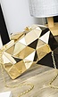 Kleine Metallic Clutch met Geometrisch Effect