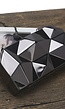 Kleine Metallic Clutch met Geometrisch Effect