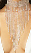 Grote Strass Choker met Strass Fringe
