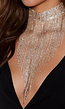 Grote Strass Choker met Strass Fringe