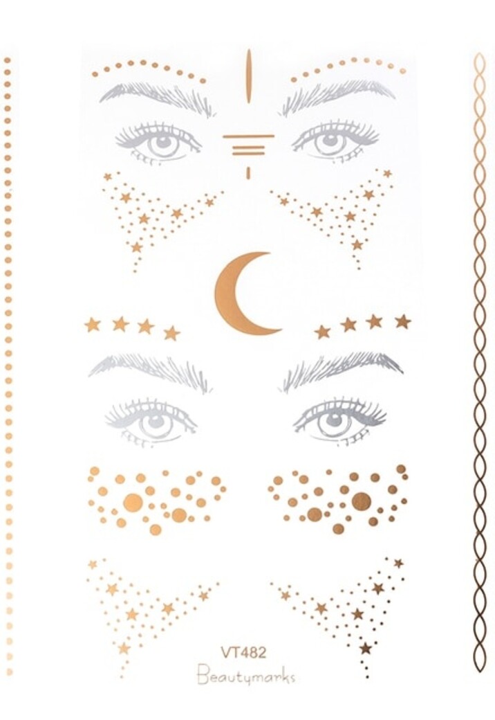 Gouden Sproeten en Details Tattoo Gezicht