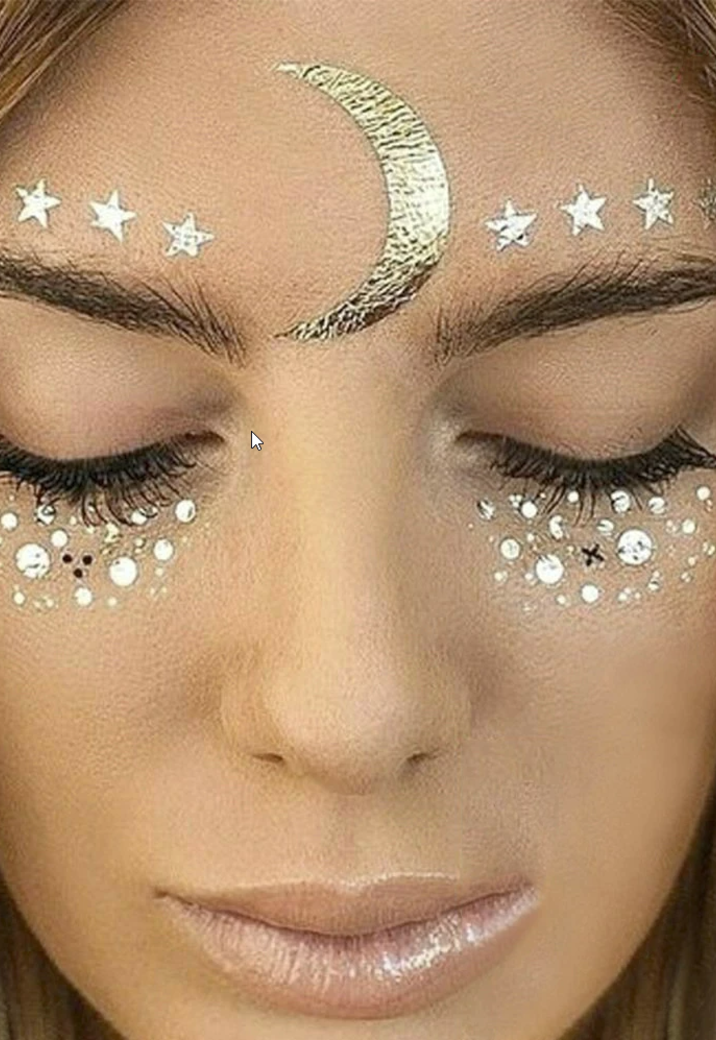 Gouden Sproeten en Details Tattoo Gezicht