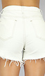 Witte Gerafelde Jeans Short