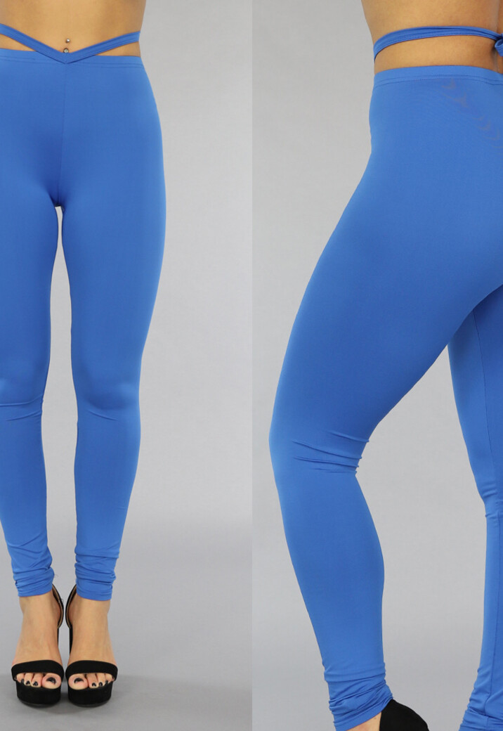 Blauwe Legging met Straps
