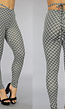 Zwarte Legging met Retro Print en Straps