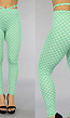 Groene Legging met Retro Print en Straps