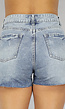 Lichtblauwe Jeans Short met Luipaard Zakken