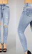 Lichte Skinny Jeans met  Scheuren en Verfspetters