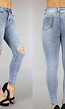 Lichte Skinny Jeans met  Scheuren en Verfspetters