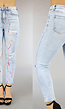 Straight Leg Jeans met  Scheuren en Verfspetters