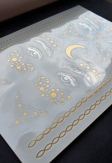 Tijdelijke Gezichtstattoo Goud/Zilver