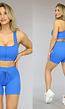 Blauwe Rib Sportset met Rits