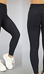 Zwarte Elastische Sport Legging met Schakel Patroon