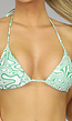 Groene Retro Bikini Top met Marmerlook