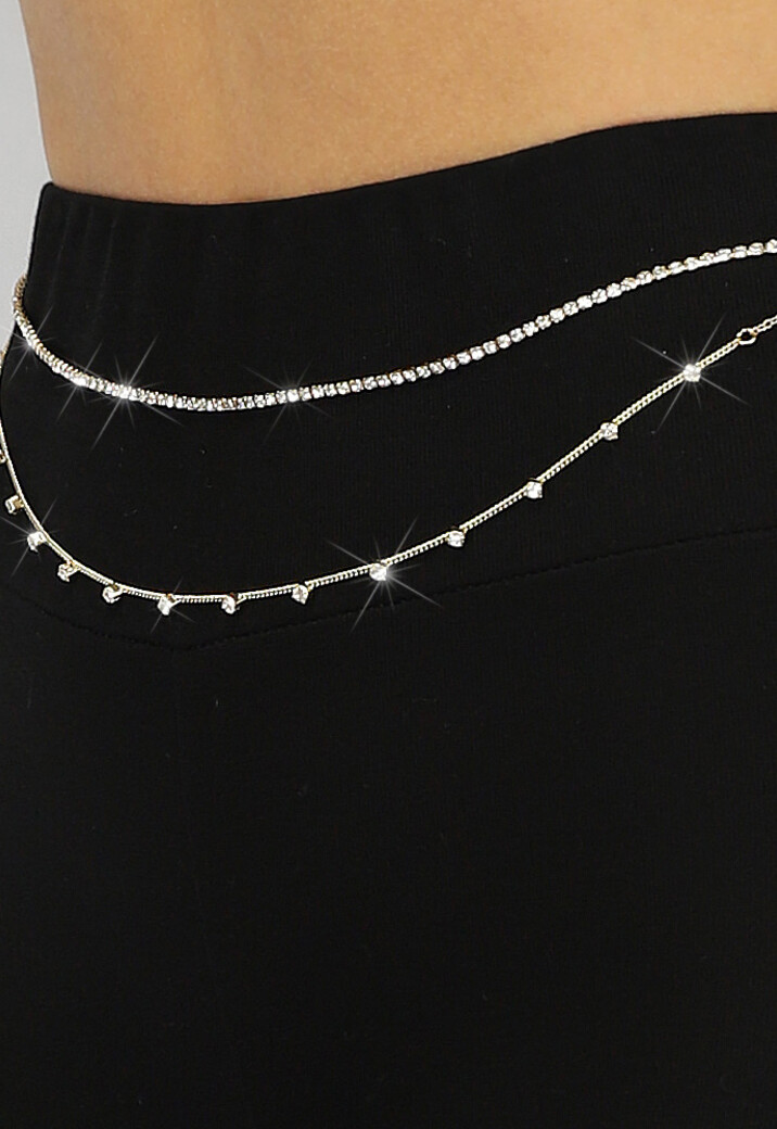 Dubbele Buikketting met Steentjes