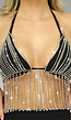 Halter Top Bodychain met Strass Steentjes