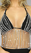 Halter Top Bodychain met Strass Steentjes