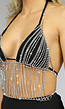 Halter Top Bodychain met Strass Steentjes