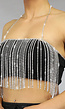 Strass Stenen Halter Topje met Fringe