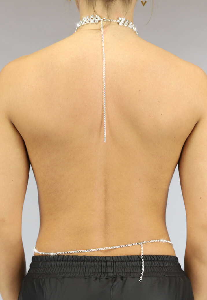 Bodychain met Choker en Steentjes