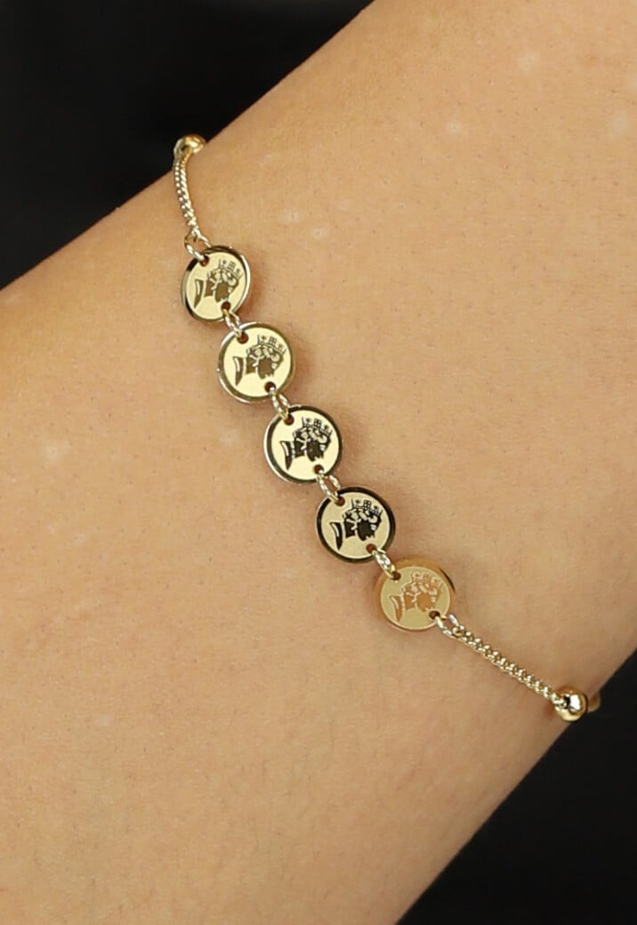 Armband met vijf Gouden Coins