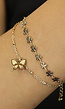 BF2023 Gouden Flower Armband met Vlinder