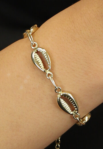 BF2023 Gouden RVS Armband met Schelpjes