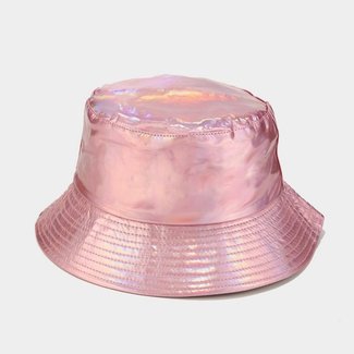 NEW0607 Roze Metallic Bucket Hat
