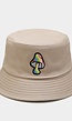 Khaki Bucket Hat met Multicolor Paddenstoel