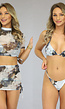 Marble Bikini Set met Mesh top en Mesh Rokje