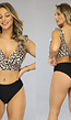 Padded Luipaard Bikinitopje met Ruches en Veter Detail