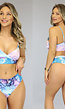 High Waist Bikinibroekje met Marble Print