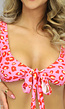 BF2023 Roze Bikinitopje met Luipaard Print