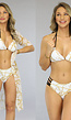 Bikini Set met Ketting Patroon en Mesh Kimono