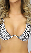 Zebra Bikinitop met V Beugel en Glitter Details