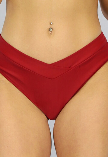 SALE80 Rood Bikinibroekje met Overslag