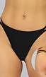 SALE80 Zwart String Bikinibroekje met Strass