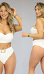 Witte Beugel Bikini met Textuur en Push-Up