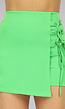 Groene Asymmetrische Skort met Veter Details
