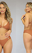 Bruin Padded Triangel Bikinitopje met Gouden Ring