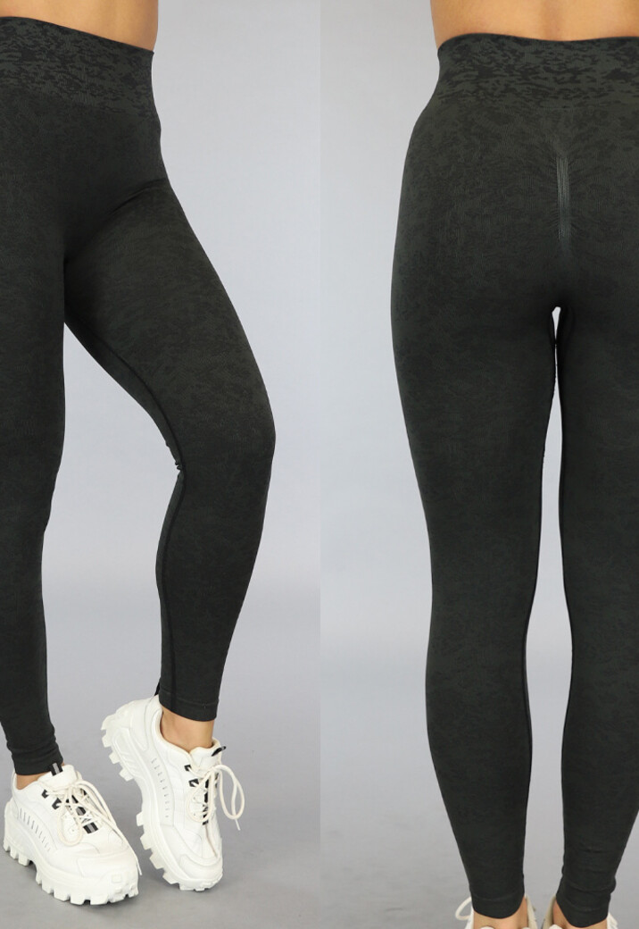 Donkergroene Gemêleerde Squat Proof Sportlegging