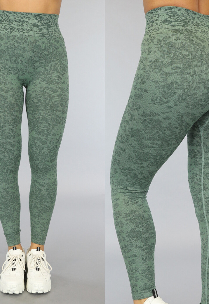 Groene Gemêleerde Squat Proof Sportlegging