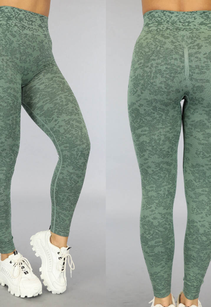 Groene Gemêleerde Squat Proof Sportlegging